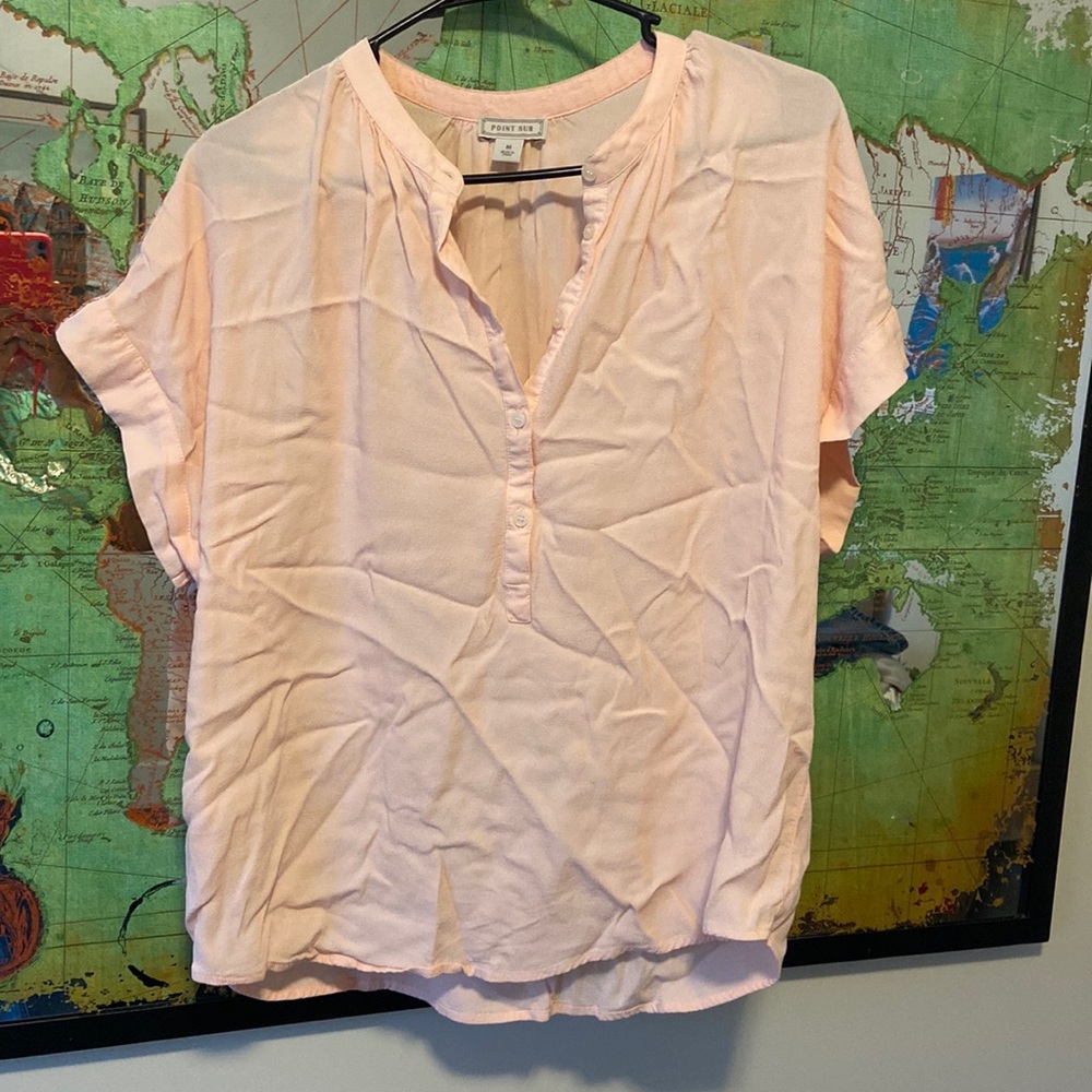 J Crew Point Sur popover top - peach